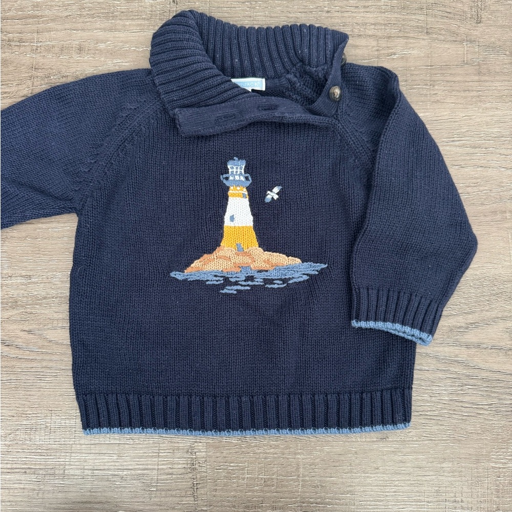 Janie and Jack knit embroidered turtleneck sweater 12-18 mo